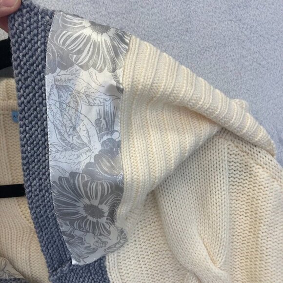 Antonio Melani Short Sleeve Cardigan Medium M Merino Wool Cream Cable Heavy Open - Picture 6 of 16